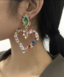 Heart Rhinestone Earrings