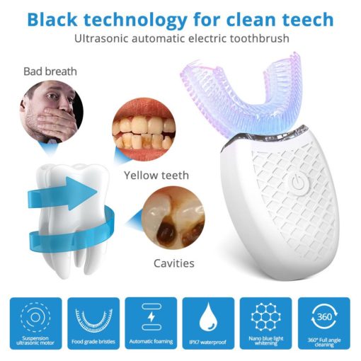 Electric Toothbrush USB Charging Teeth brush 4 Modes Automatic U Type - Image 4