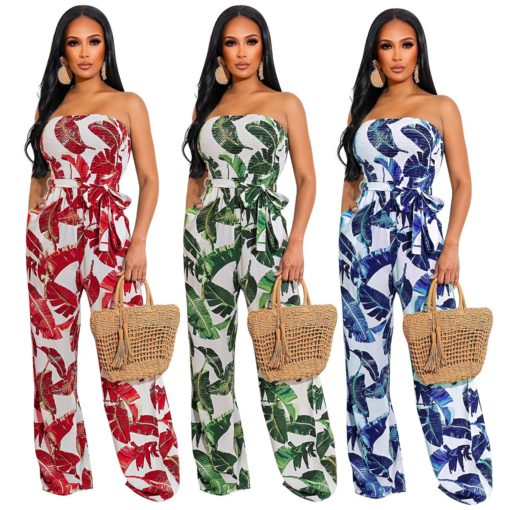 Floral sexy print backless wide leg one-piece jumpsuit and romper - Image 6