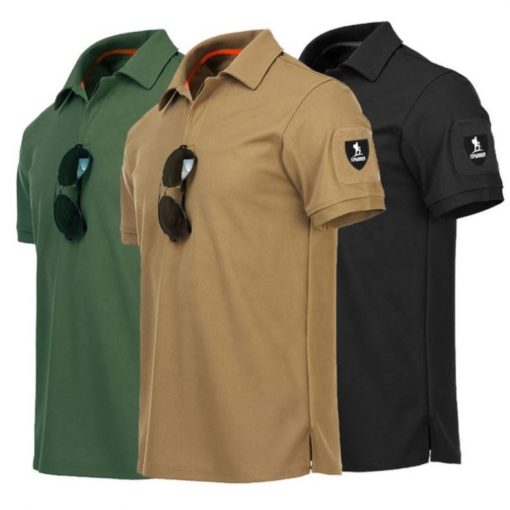 SkinBodyU Sleeve Quick Dry Army Polo Shirt Male Military Summer Tee Shirts Men Clothes Tactical Plain Turn-down Polo Shirts