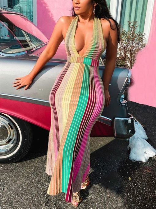 SkinBodyU Plus Size backless maxi dress for the summer