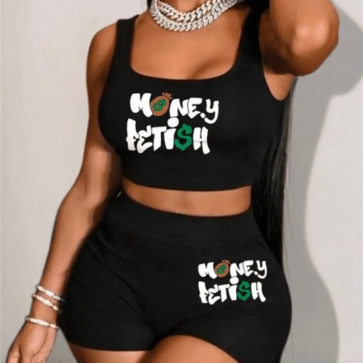 SkinBodyU Two-piece set outfit with letter print women's clothing - Image 6