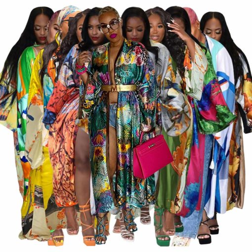 SkinBodyU popular coat silk multi print fashionable casual trench coat - Image 6