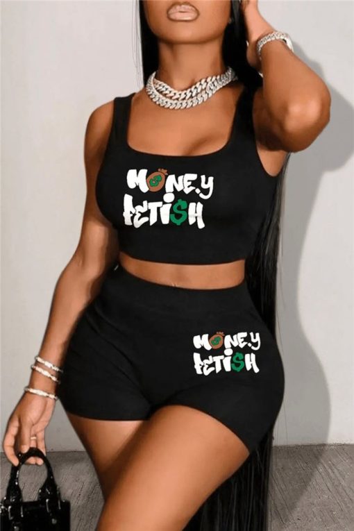 SkinBodyU Two-piece set outfit with letter print women's clothing - Image 2