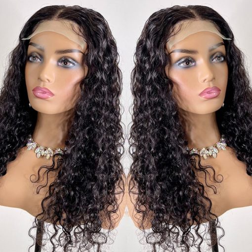 Wet and Wave Curly Wig Women 13X4 Transparent Swiss Lace Frontal Wigs  Unprocessed Raw Remy Lace Frontal Wig - Image 3